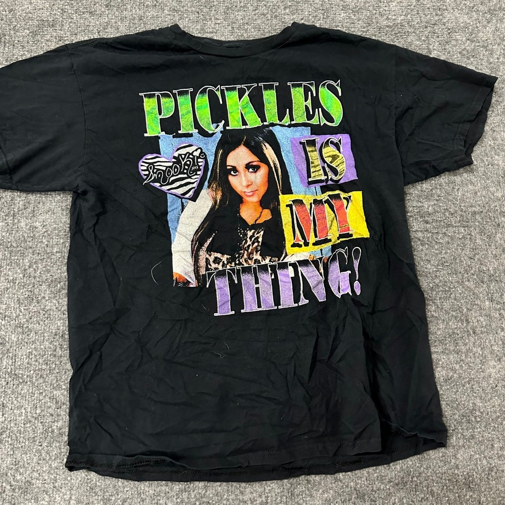Jersey Shore T-Shirt Womens Size M Black Snooki Pickles Is My Thing Graphic Tee